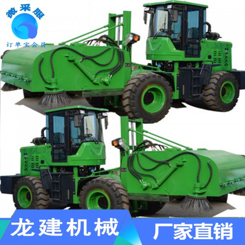 青州龍建廠家生產(chǎn)大型路面鏟車式清掃器，清掃裝置，質(zhì)量可靠。