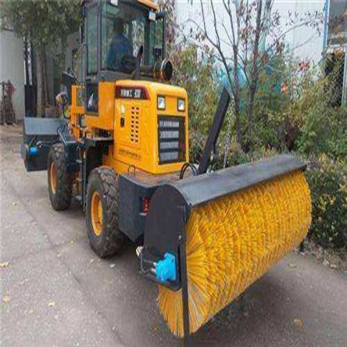 938裝載機加裝掃雪滾刷 鏟車配滾刷式除雪設備 廠區(qū)掃雪