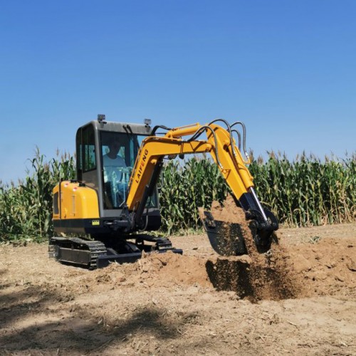 山海關25履帶挖掘機 微型開溝機 帶駕駛室國三發動機敏