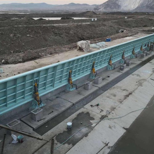 低橫軸液壓鋼壩 液壓翻板合頁壩