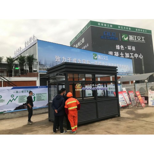 杭州崗亭保安亭值班室物業崗亭門衛室鋼結構不銹鋼崗亭廠家直銷