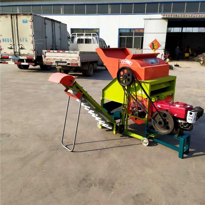 摘花生脫粒機 全喂入式干濕兩用花生脫秧機 樂民機械