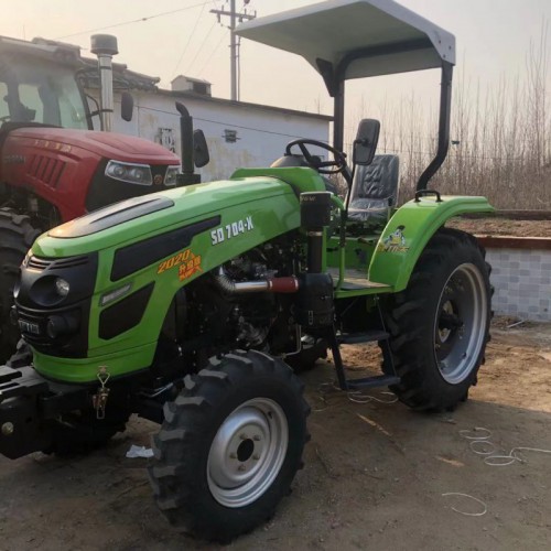 薩丁704農用四輪拖拉機 中型多功能耕地機 平地板遮陽棚