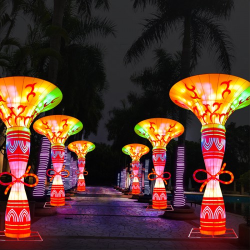 五一勞動節現貨花燈造型燈夢幻花瓶燈柱廠家現貨景區公園裝飾彩燈