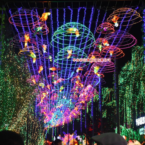 自貢花燈廠家公司戶(hù)外大型燈籠長(zhǎng)廊裝飾彩燈燈飾造型定制燈會(huì)制作