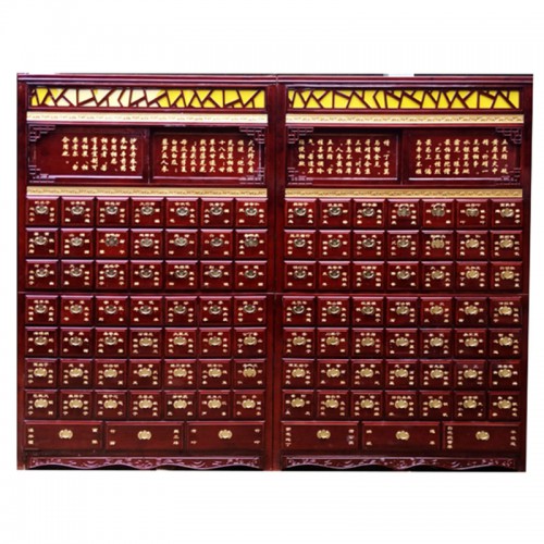 燈箱款實木中醫(yī)柜 純實木草藥柜