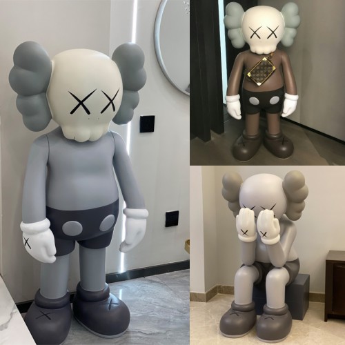 卡通網(wǎng)紅kaws公仔門店大擺件暴力熊玻璃鋼雕塑客廳落地裝飾