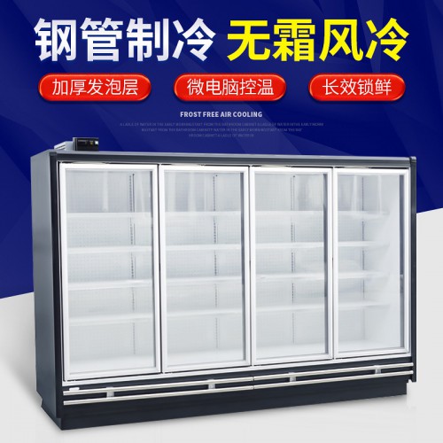玻璃門風幕柜 超市帶門風幕柜啤酒飲料保鮮柜立式冷藏展示柜