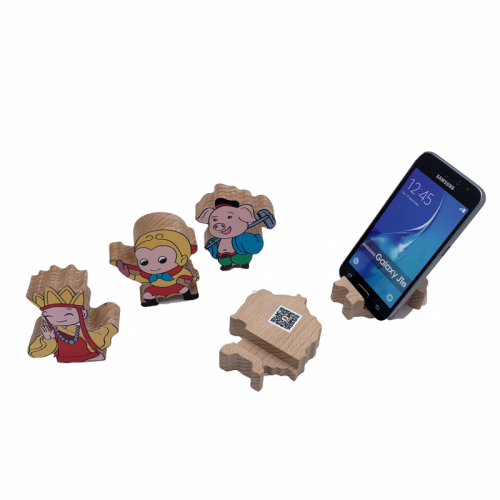 旅游文創紀念品定制 便攜式實木手機支架 創意簡約擺件禮品定制