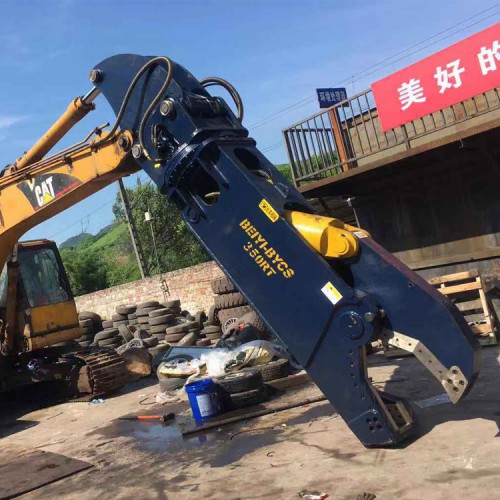 挖掘機(jī)液壓剪剪樹根 挖掘機(jī)廢鋼剪