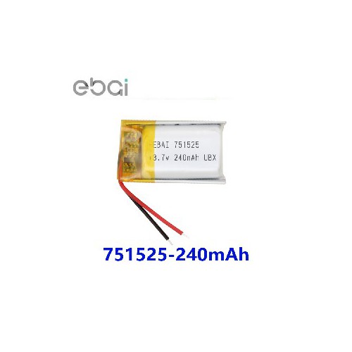 EBAI鋰電池751525 3.7v 240mAh藍(lán)牙耳機(jī) 情趣用品 小燈具鋰電池