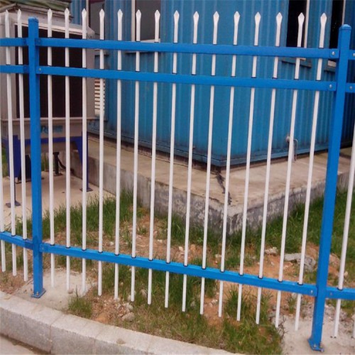 廠區圍墻護欄藍白鋅鋼護欄顏色