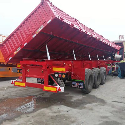 側(cè)翻自卸車半掛車 藍(lán)板自卸側(cè)翻半掛車