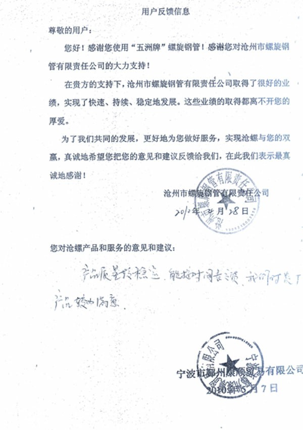 用戶滿意度反饋調查2~1