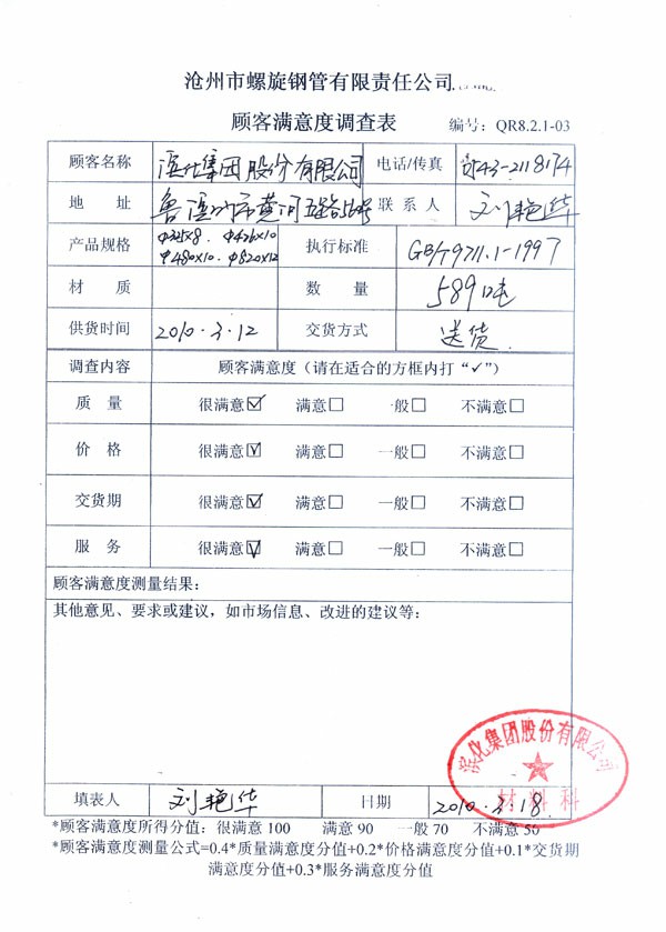 用戶滿意度反饋調查3~1