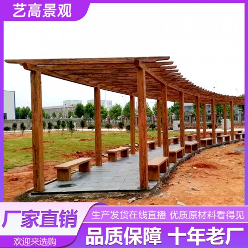 仿木花架葡萄架 花園仿木葡萄架 水泥仿木葡萄架