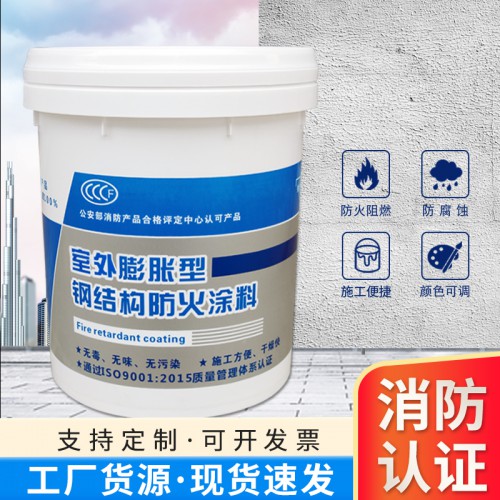 室內(nèi)膨脹型 耐火阻燃 白色鋼結(jié)構(gòu)防火涂料 消防施工