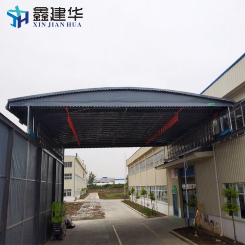 單邊架鋼立柱電動雨棚 伸縮推拉棚 建設工程單位