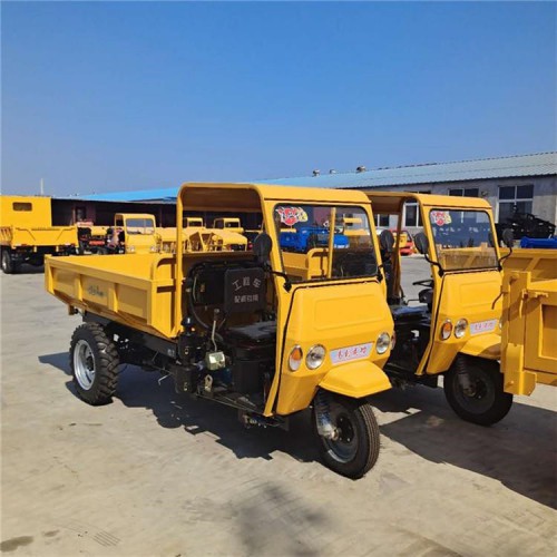 柴油三輪車 時(shí)風(fēng)同款爬山王工地自卸翻斗燃油車 工程三輪車