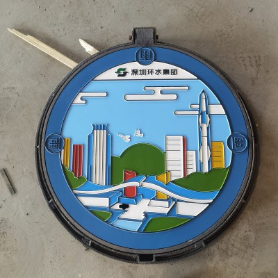 園區戶外電力彩繪井蓋下水道球墨鑄鐵復古井蓋鑄銅井蓋生產廠家
